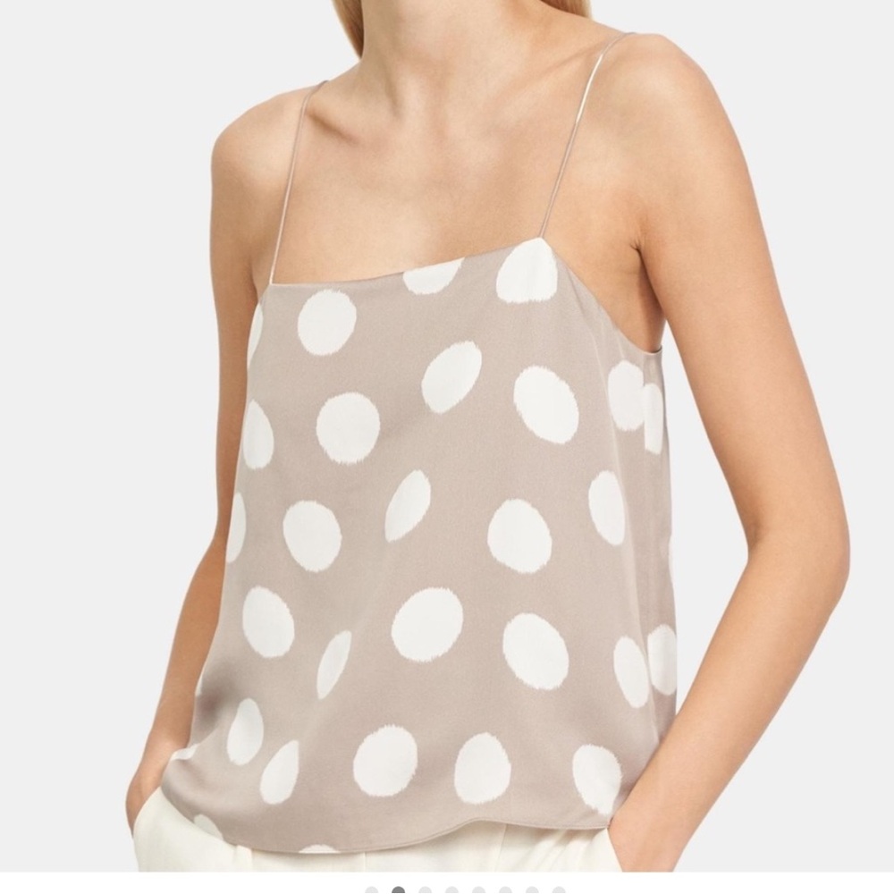 NWT Theory Silk TankMushroom Muti, Size P